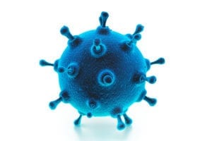 3D Virus in Blue